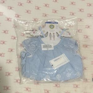 Blue Embroidered Baby Dress